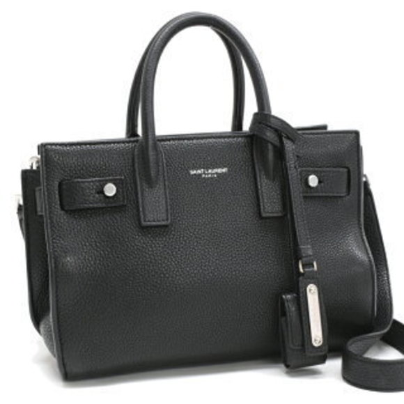 Saint Laurent Paris Sac Jour Handbag Black Leather - Picture 1 of 8